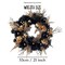 Black and Bronze Elegantly Goth 20" Wreath, Premium Gold Door Decoration with Floral Orchids